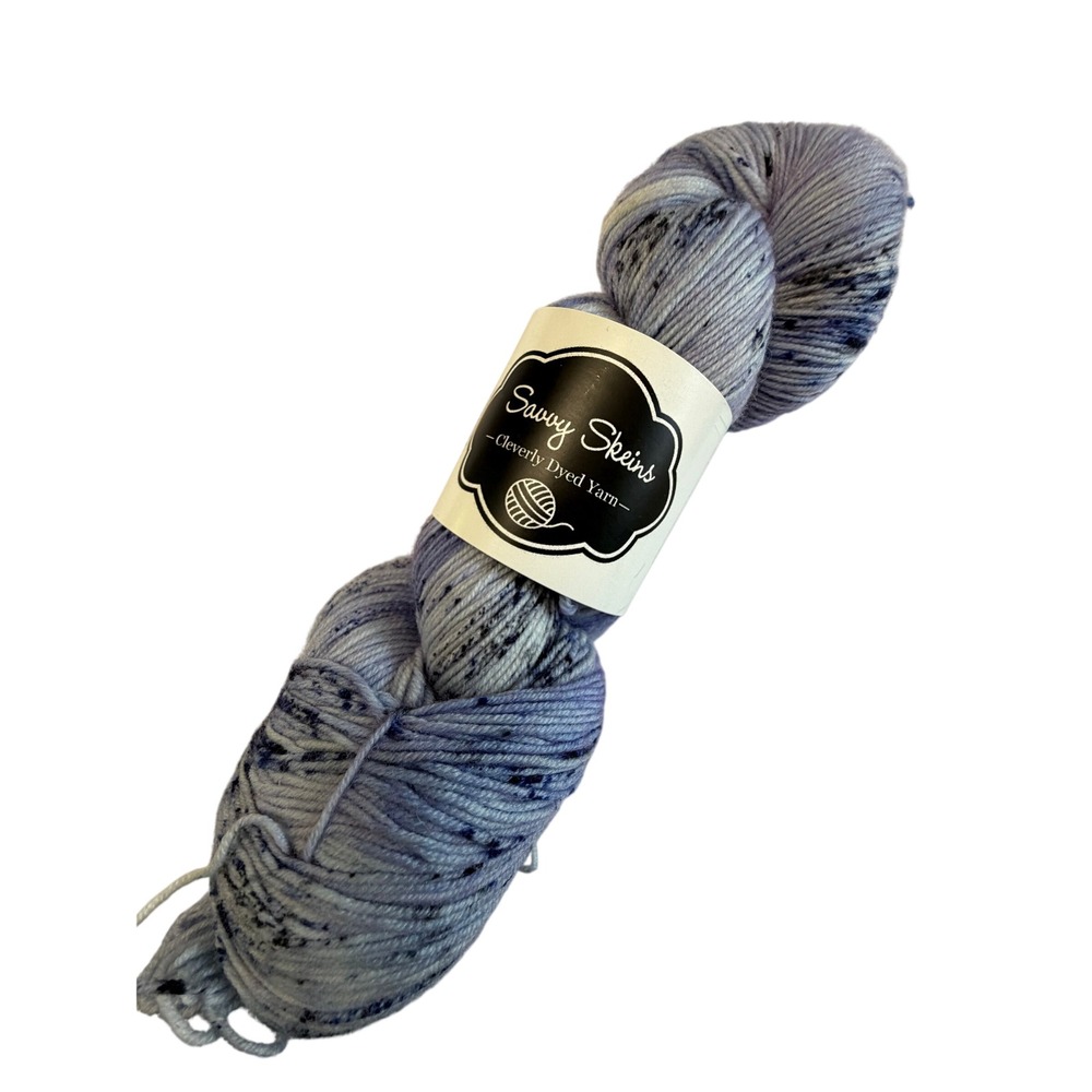 New Savvy Skeins Sensible Sock Yarn 100g Cornflower Blue Speckled Knit Crochet